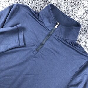 Faherty Pullover Mens Small Blue 1/4 Zip Mock Neck Lightweight Stretch Top